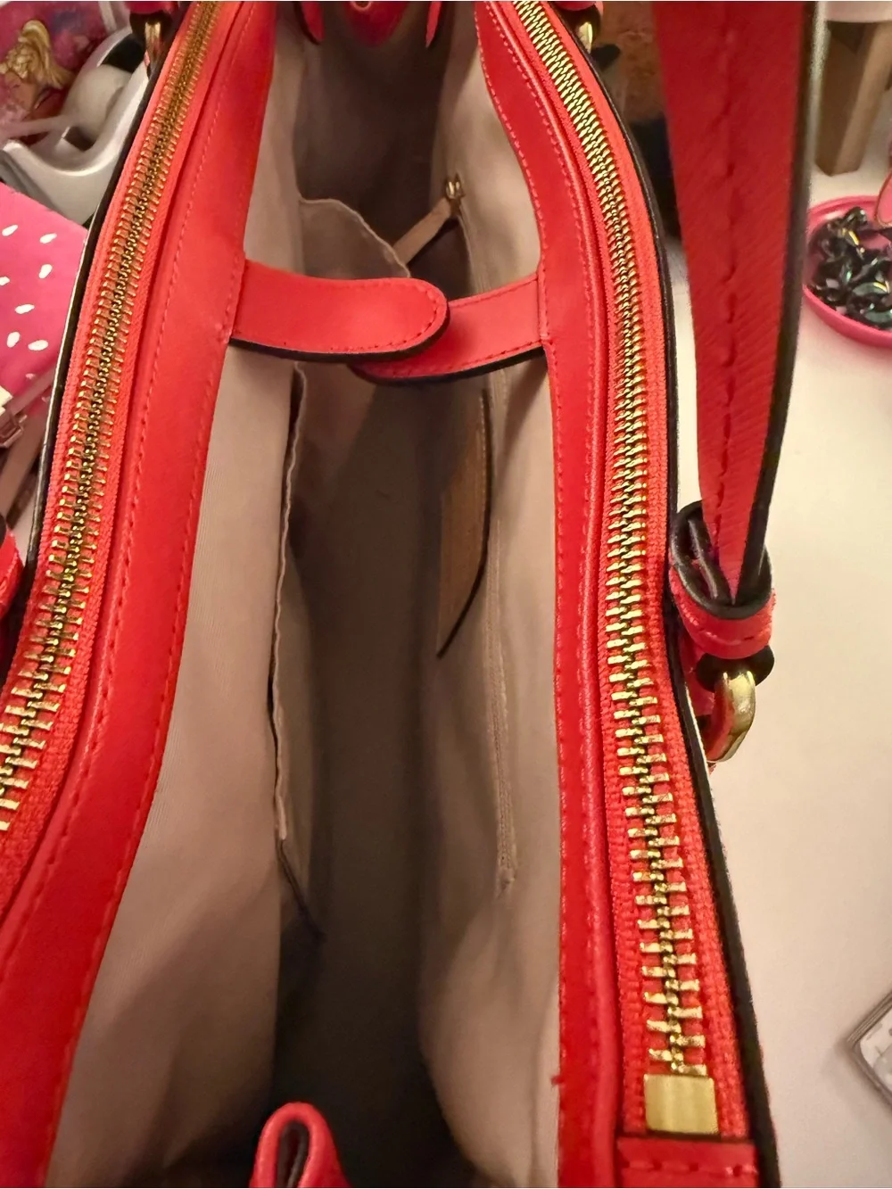 Authentic COACH Peyton Leather Jordan Double Zip Carryall Bag - Picture 5 of 13